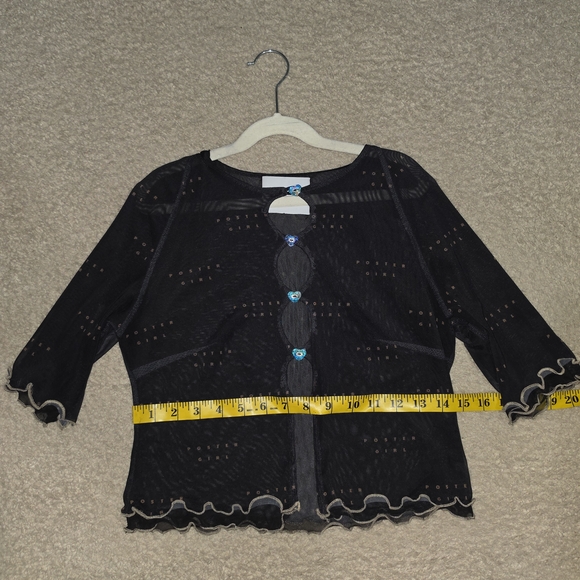 POSTER GIRL Black Cutout Crop Top with Rhinestone Closures - Picture 4 of 4